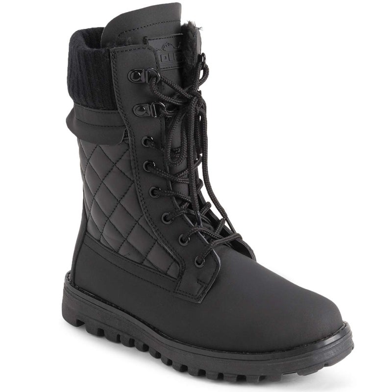 POLAR Womens Memory Foam Outside Pocket Inside Zip Thermal Waterproof Deep Tread Rubber Sole Snow Boots - Black Cardy Mono - EU38/US7 - YC0623 - Image 2